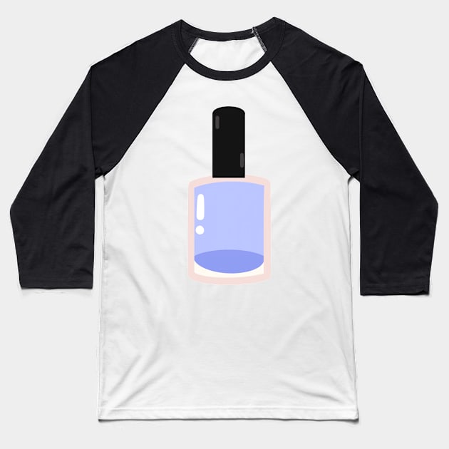 Blue nail polish bottle Baseball T-Shirt by mia-alice85